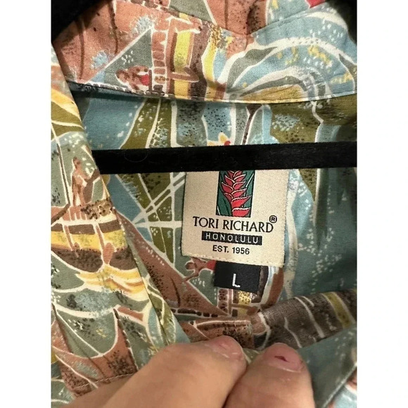 Tori Richard Honolulu Men's Short Sleeve Button Down Collar Shirt Size Large - Picture 6 of 6